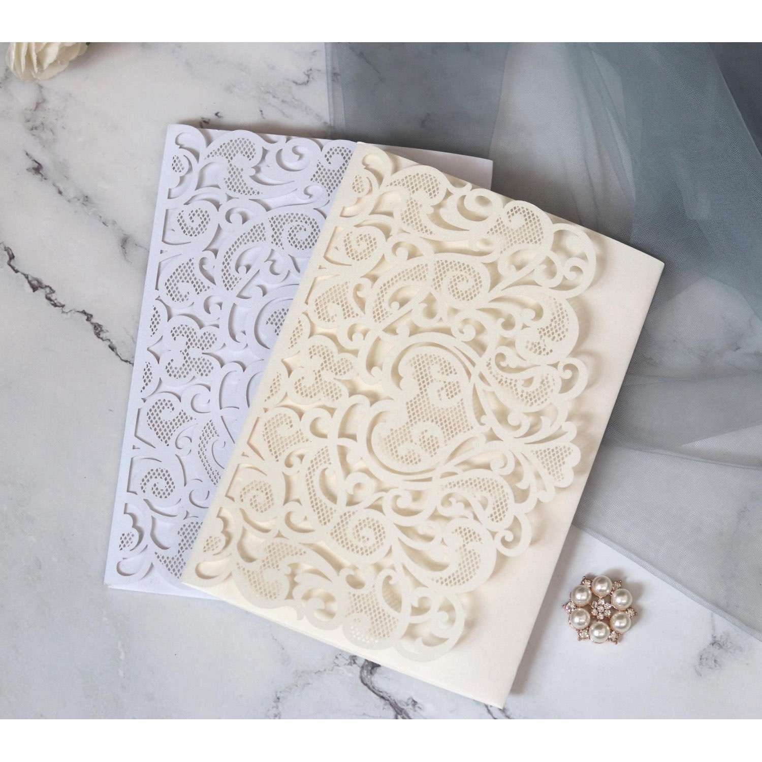 Ivory Invitation Card Marriage Invitation With Envelope Beautiful Holiday Greeting Card